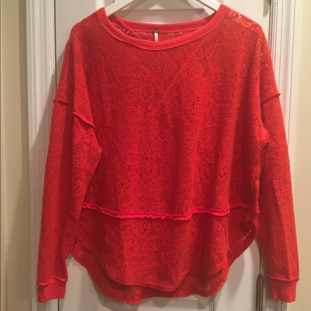 Free People NWOT orange shirt size XS